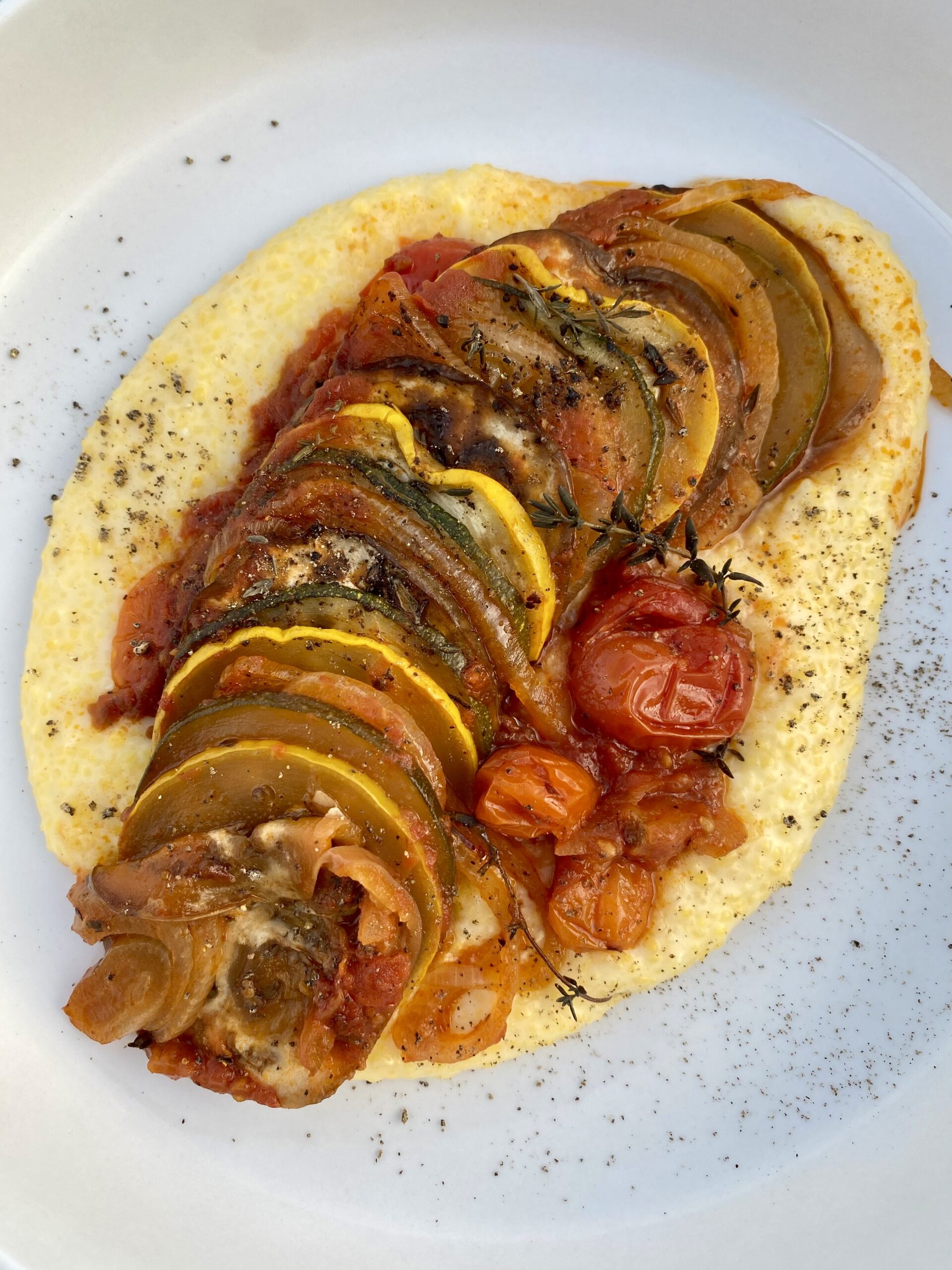 Ratatouille with Goat Cheese Polenta