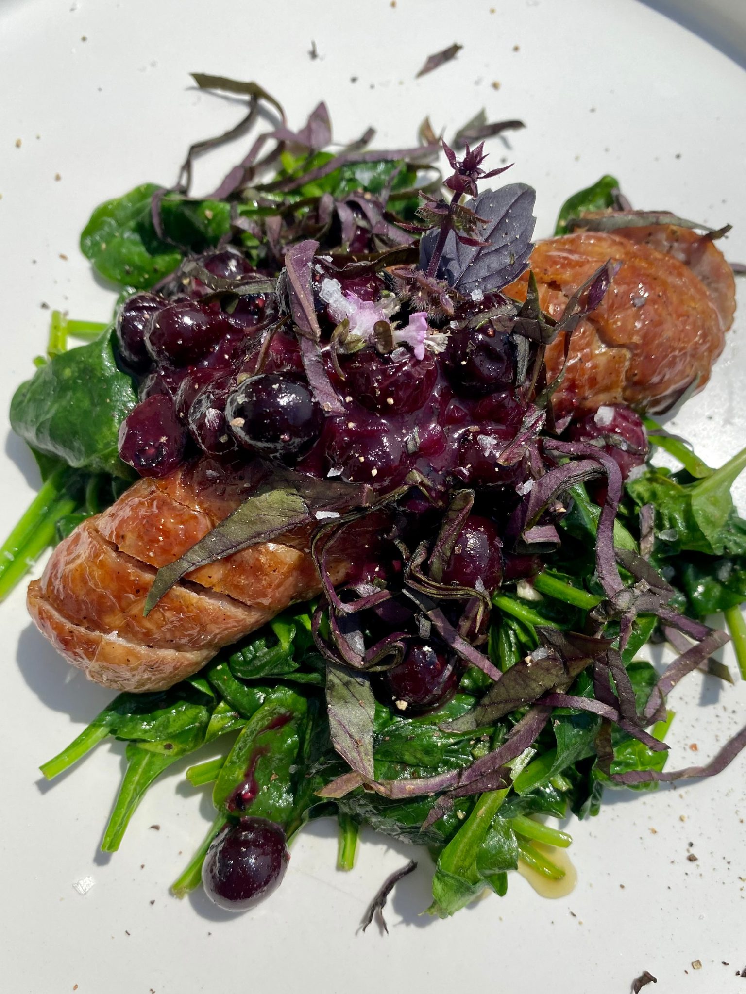 Bratwurst with Blueberry Mostarda