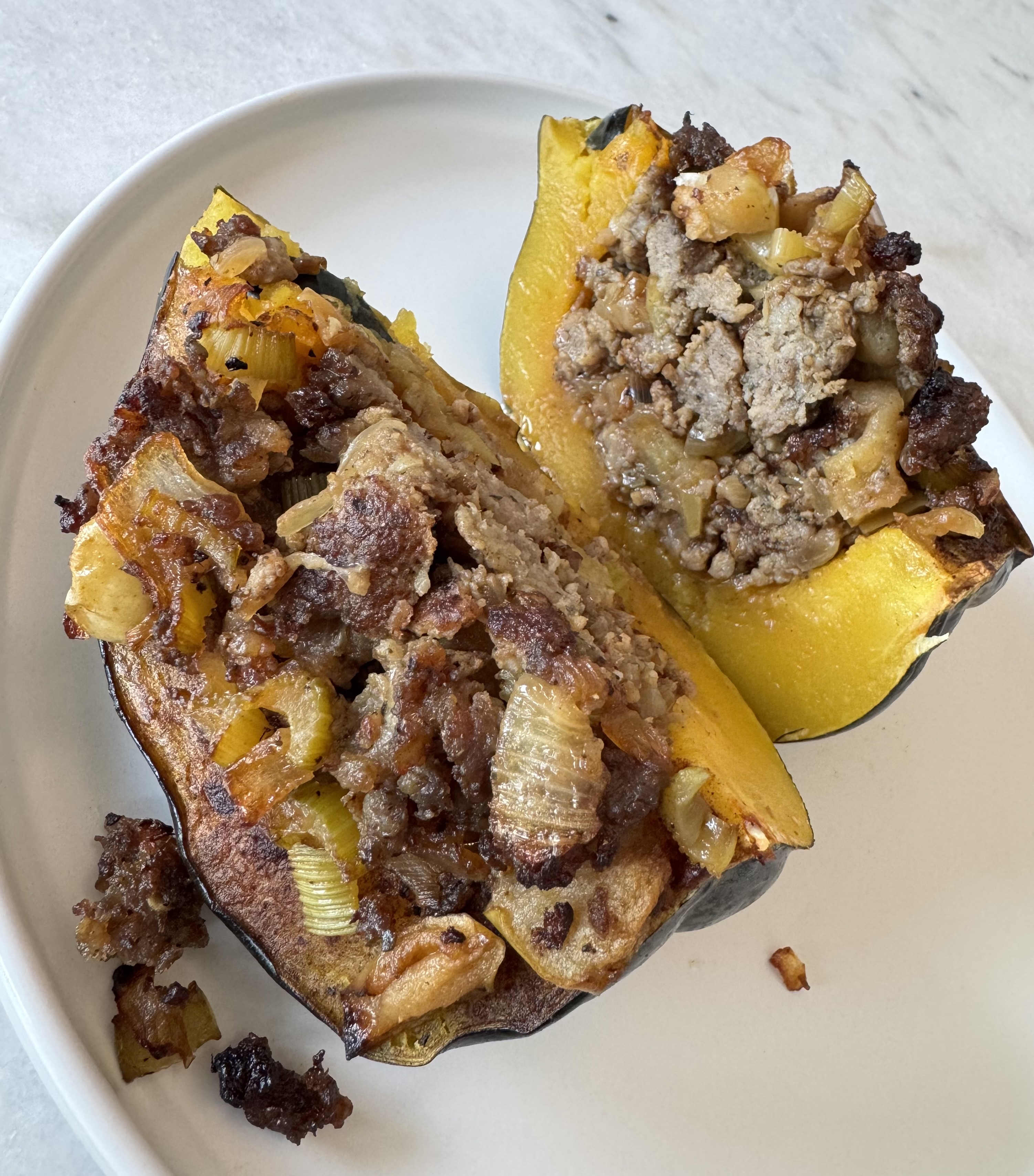 Sausage and Apple Stuffed Acorn Squash